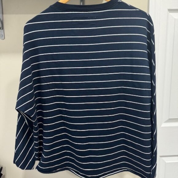 FRANK & EILEEN Tee Lab Long Sleeve Striped Top Navy Blue & White - Picture 3 of 4